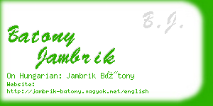 batony jambrik business card